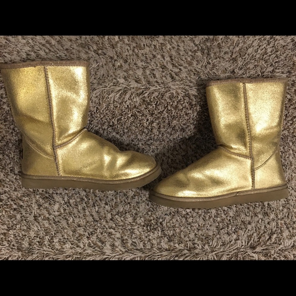 Ukala Gold Suede Evie Boot (Low) Sz 9M-EUC 100% Merino Wool Lining- See Details - Picture 3 of 12